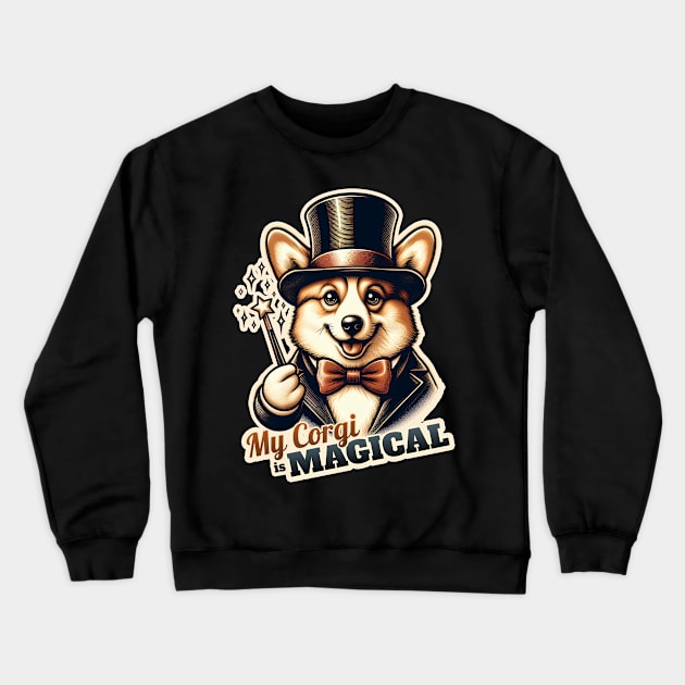 Corgi Magician Crewneck Sweatshirt by k9-tee